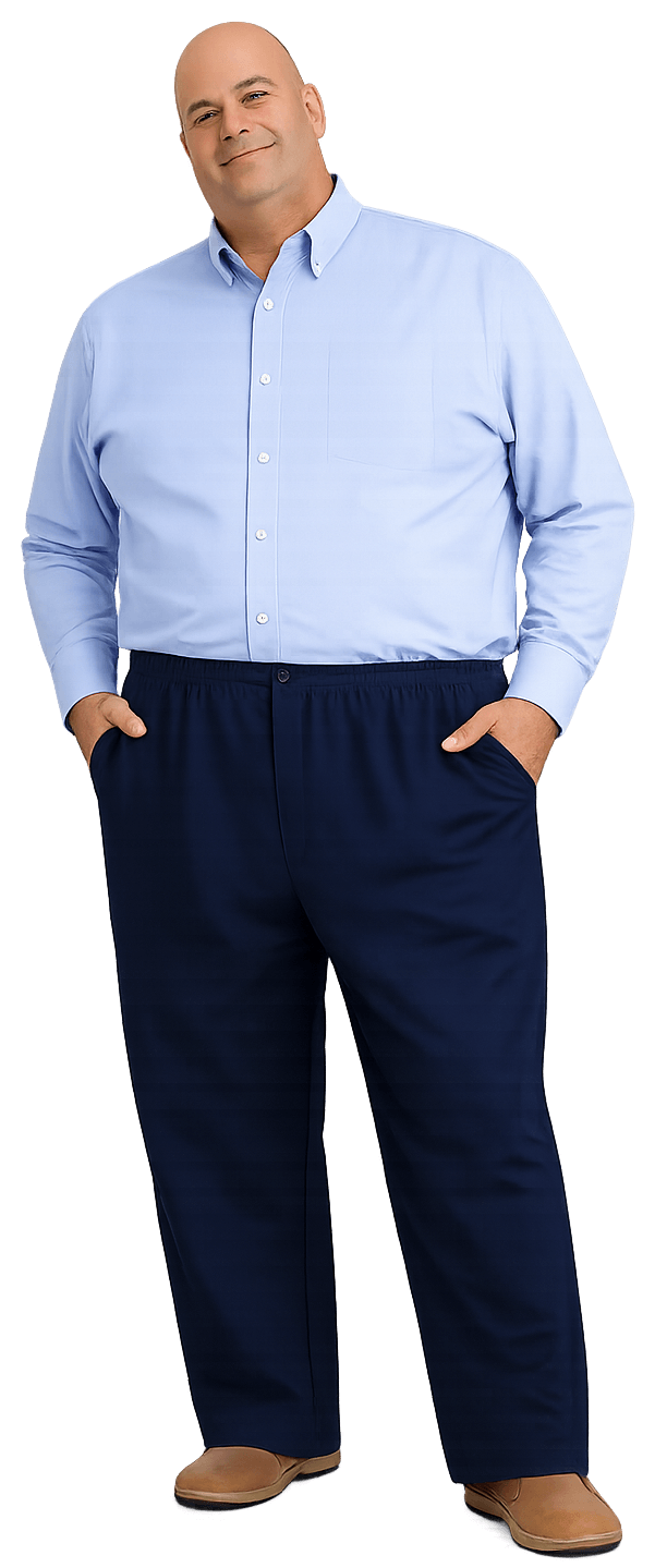 big and tall man casual navy pant