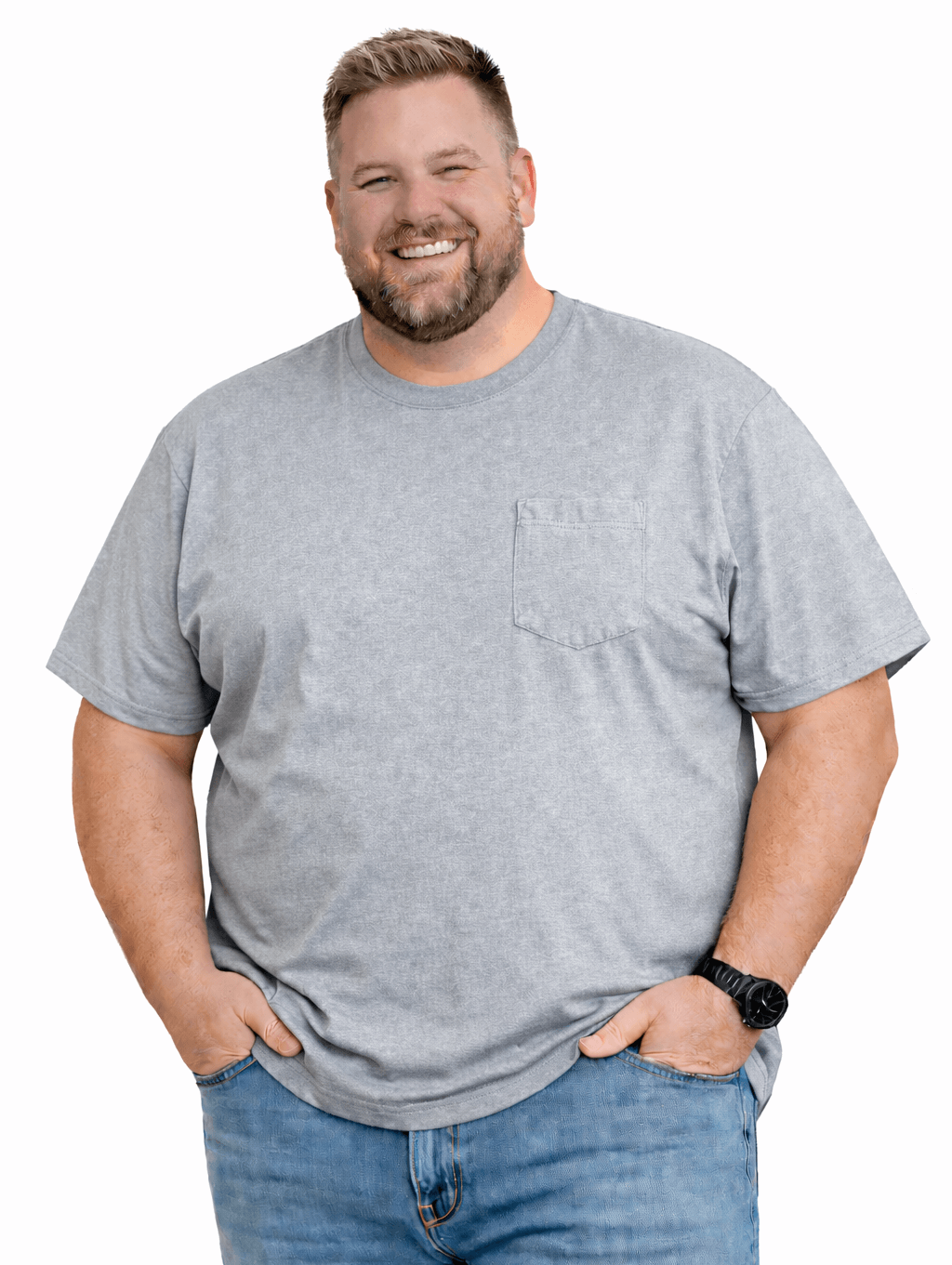 Falcon Bay big man pocket tee grey