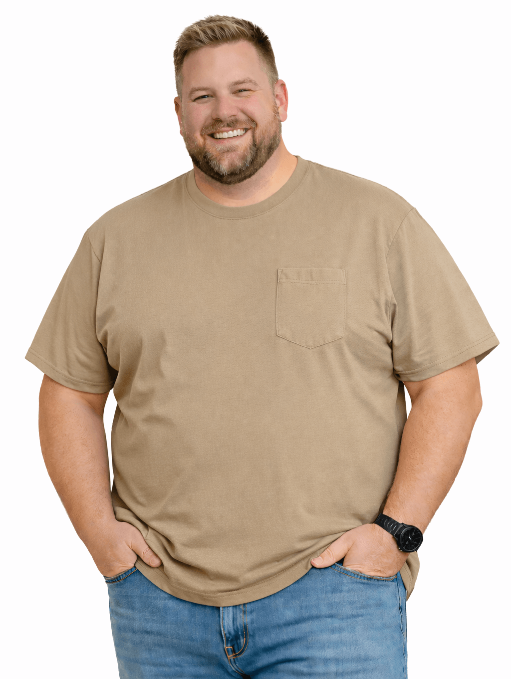 Falcon Bay Big Man Soft Cotton Pocket Tee Shirt 5XL-10XL and 4XT-6XT-7