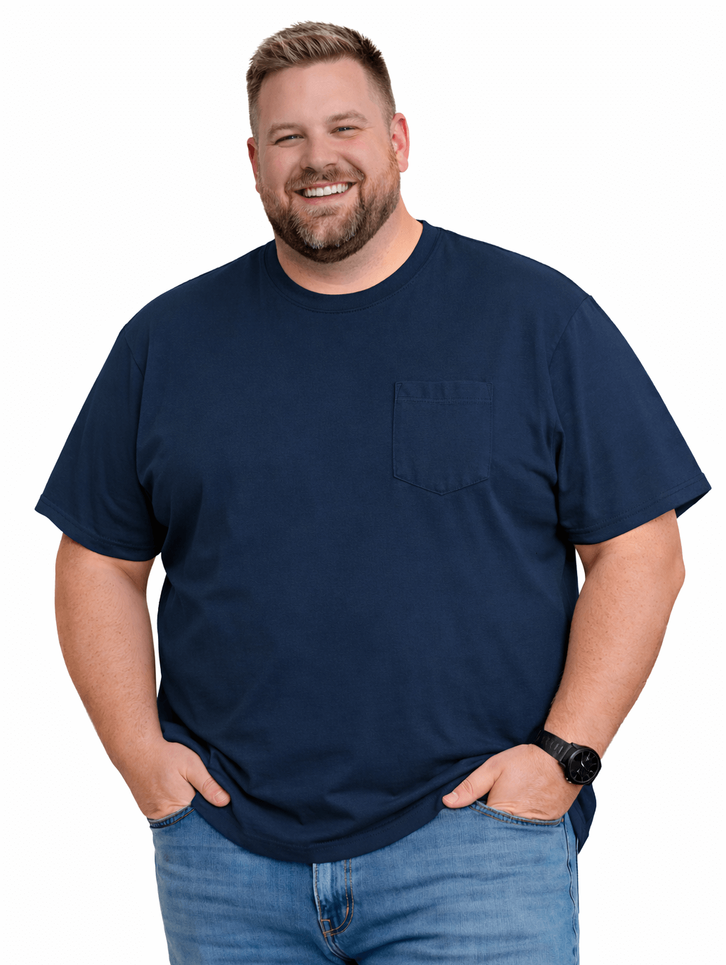 Falcon Bay Big Man Soft Cotton Pocket Tee Shirt 5XL-10XL and 4XT-6XT-2