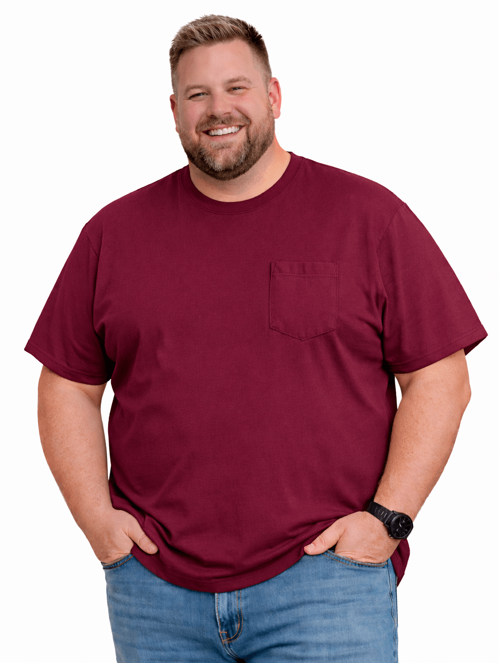 Falcon Bay Big Man Soft Cotton Pocket Tee Shirt 5XL-10XL and 4XT-6XT-5