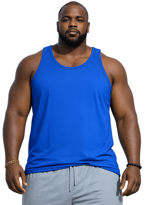 big and tall man tank top royal blue