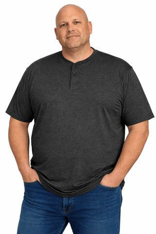 KAM JEANS BRAND BIG MAN HENLEY TEE 3XL-8XL
