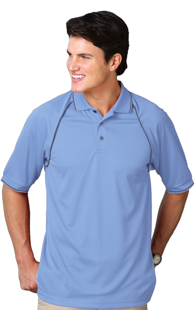Blue Generation Men's Wicking Polo With Contrast Piping SM-6XL-3