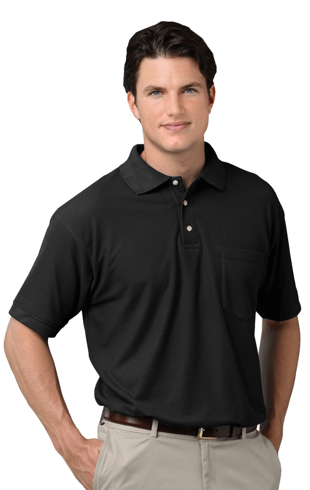 Big man pocket polo black 4xl