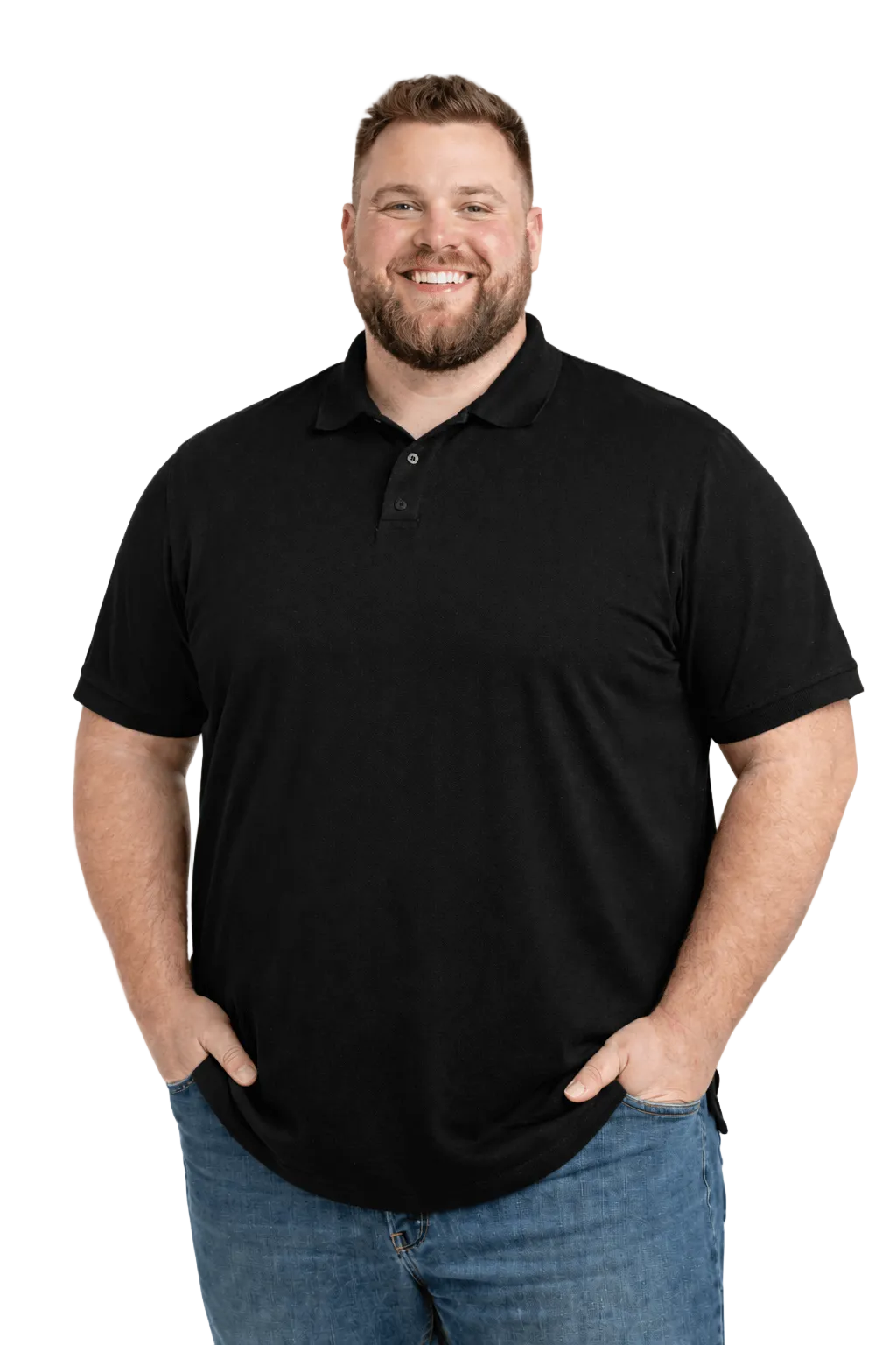 greystone big tall man black polo shirt