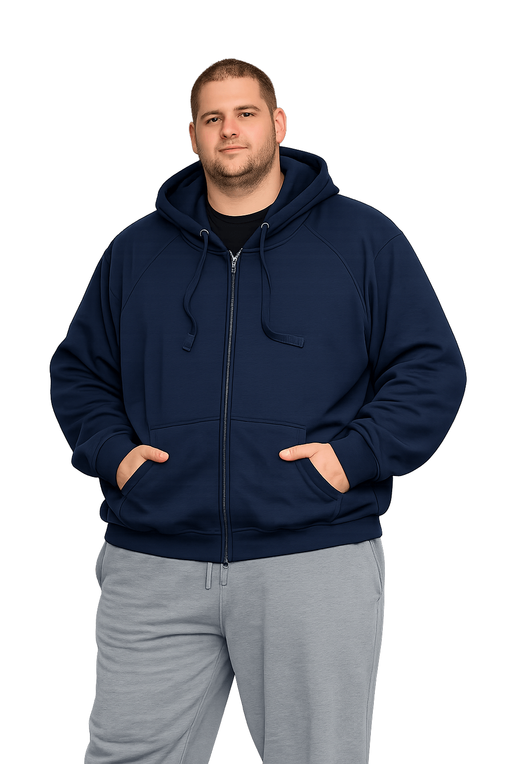 Falcon Bay Full Zipper Fleece Hooded Jacket 2XL-10XL and XLT-6XT-2