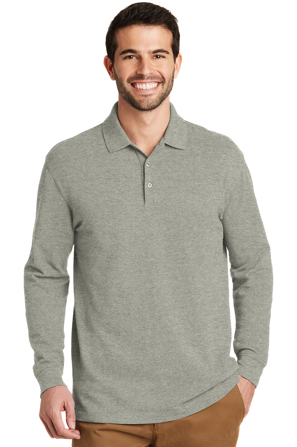 Port Authority EZ Cotton Long Sleeve Pique Polo Shirt XL-4XL-2
