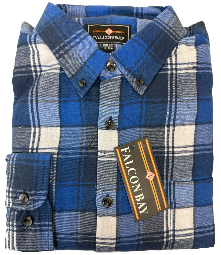 Falcon Bay Long Sleeve Heavy Plaid Flannel Shirt With Pocket-2