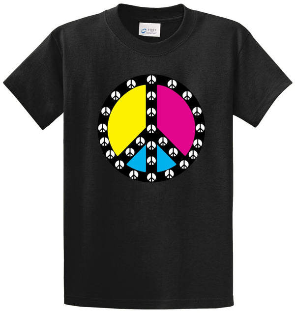 Peace Signs Inside Peace Sign Printed Tee Shirt