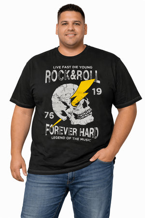 KAM JEANS BRAND BIG MAN ROCK N ROLL SKULL GRAPHIC TEE 4XL-8XL