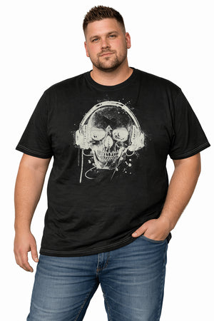 KAM JEANS BRAND BIG MAN SKULL HEADPHONES GRAPHIC TEE 4XL-8XL