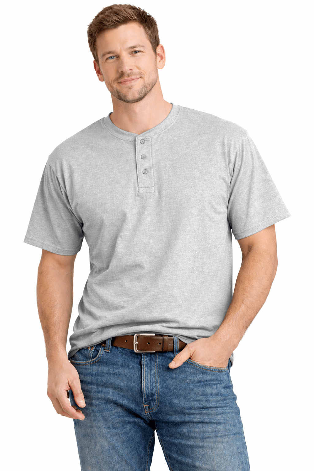 Sovereign USA 100% Cotton Short Sleeve 3 Button Henley Tee Closeout-2