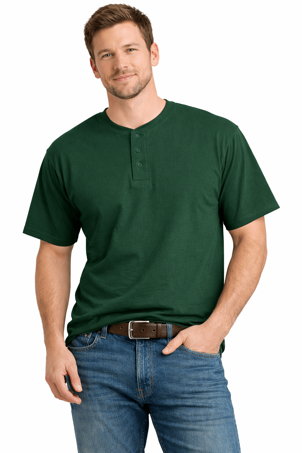 Sovereign USA 100% Cotton Short Sleeve 3 Button Henley Tee Closeout-4