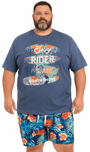 KAM JEANS BRAND BIG MAN SURF RIDER GRAPHIC TEE 4XL-8XL