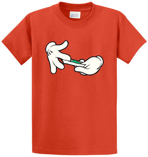 Hands Rolling Joint Printed Tee Shirt