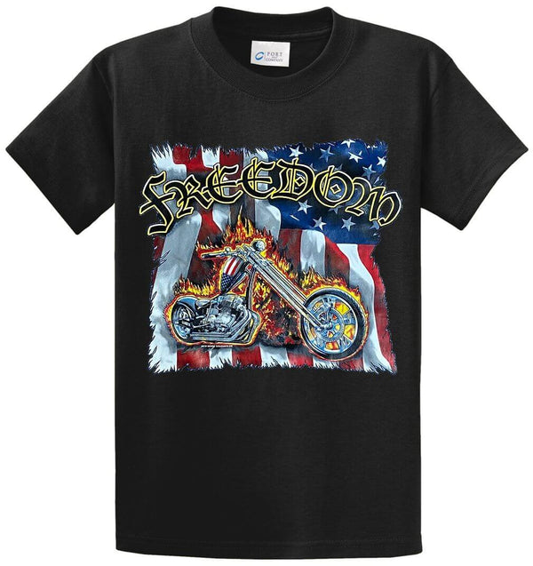 Freedom Flag Biker Printed Tee Shirt