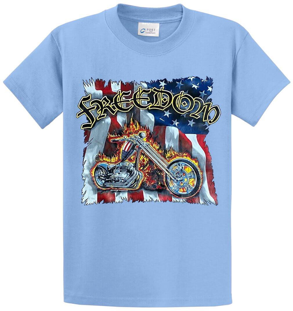 Freedom Flag Biker Printed Tee Shirt-1