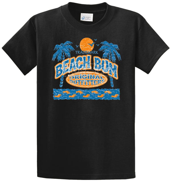 Beach Bum - Palm Trees, Sun Printed Tee Shirt