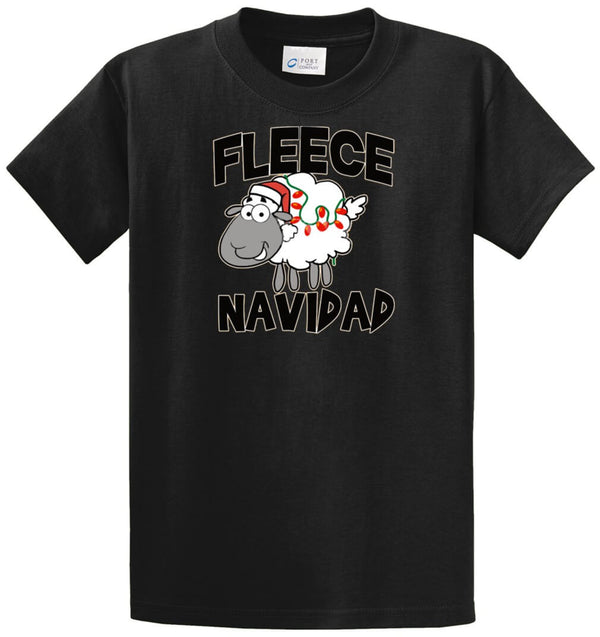 Fleece Navidad Christmas Sheep Printed Tee Shirt