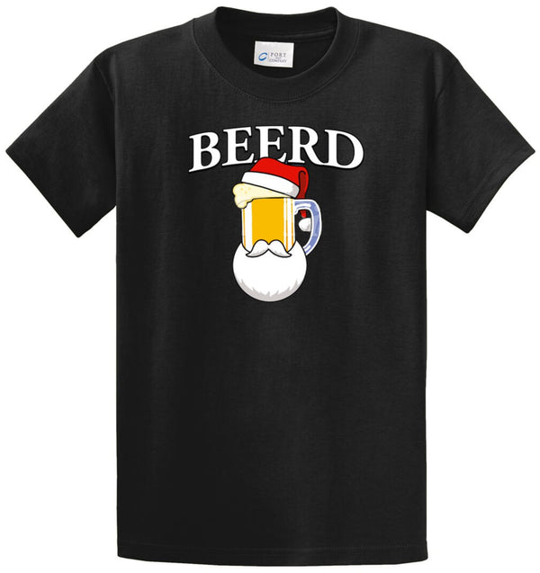 Santa Beerd Beer Mug Printed Tee Shirt