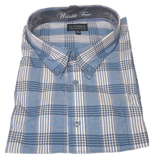 Falcon Bay Classics Light Blue Plaid Woven Dress Shirt