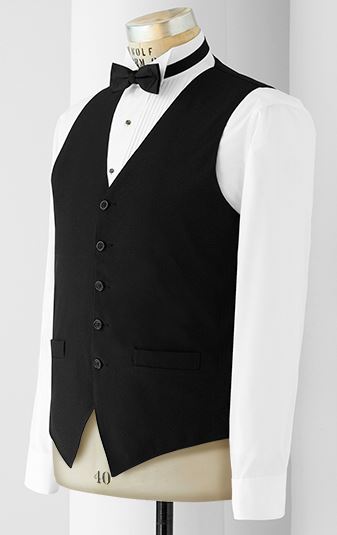Neil Allyn Black Polysatin Tuxedo Vest Closeout