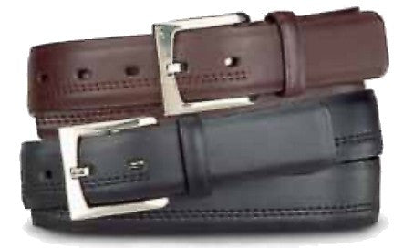 Beverly Hills Polo Club 1 1/4" Leather 2 For 1 Dress Belt