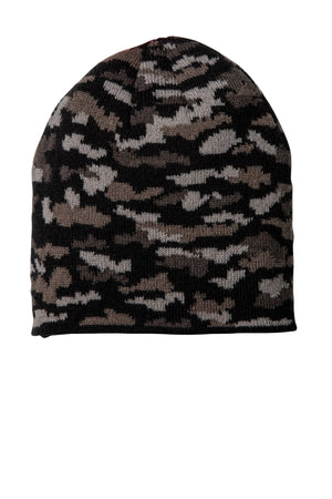 Port & Company Camo Beanie Cap black camo