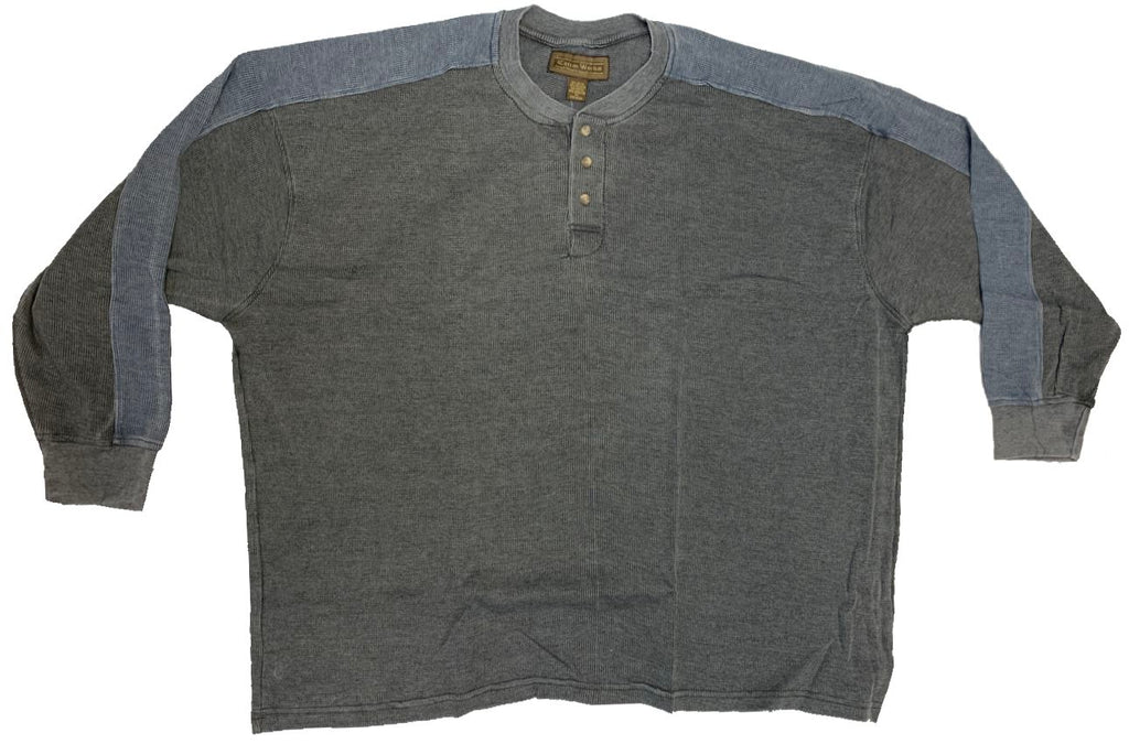 Falcon Bay Men's Long Sleeve Enzyme Washed Henley With Trim Closeout