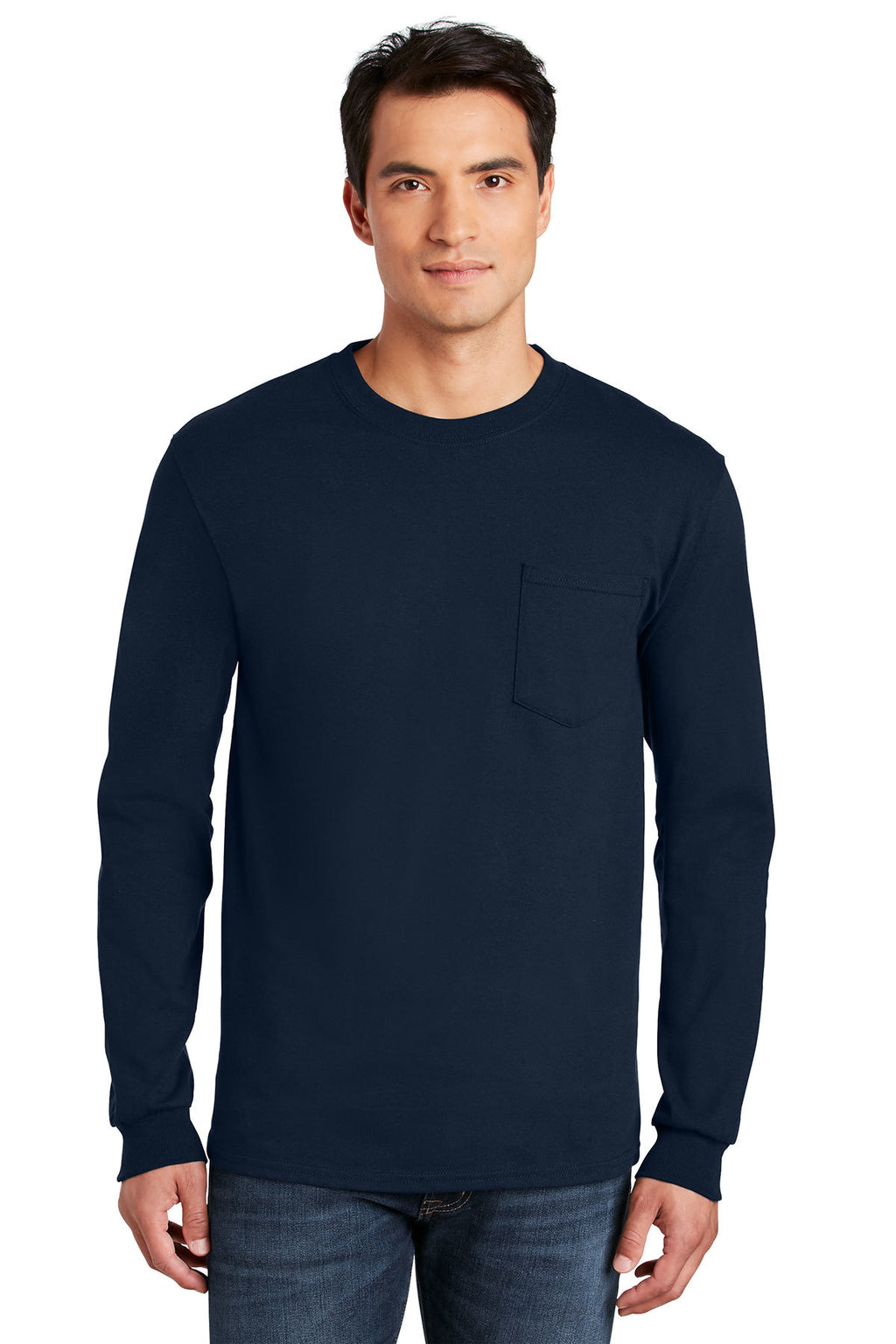 Gildan 100% Cotton Long Sleeve Pocket Tee-5