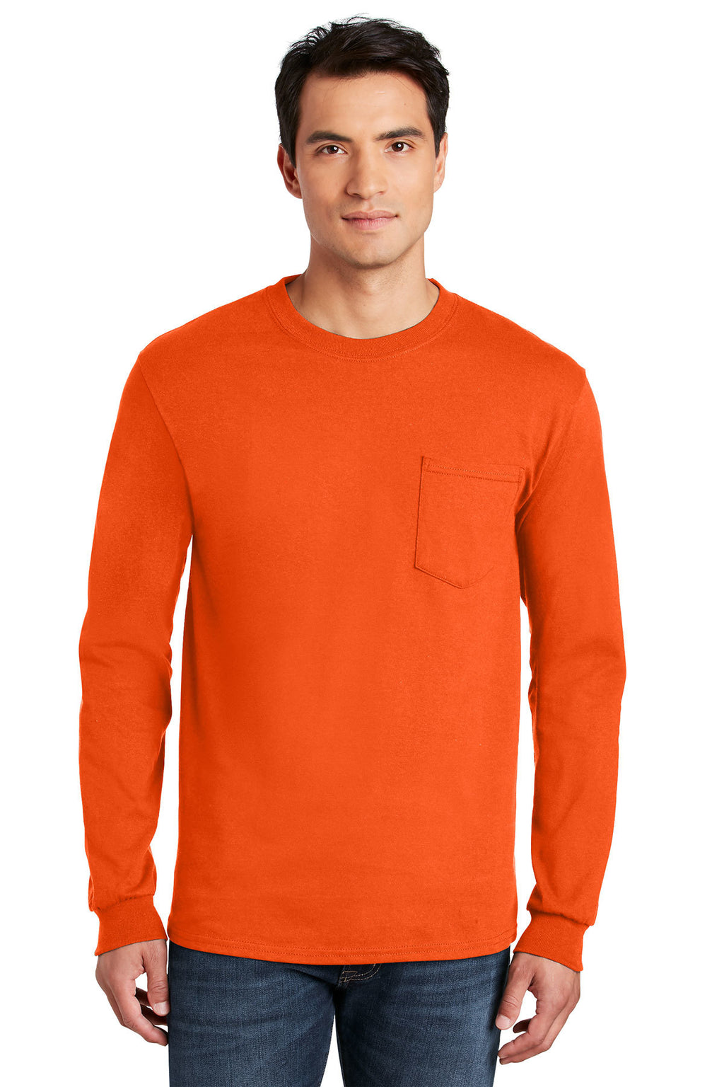 Gildan 100% Cotton Long Sleeve Pocket Tee-4