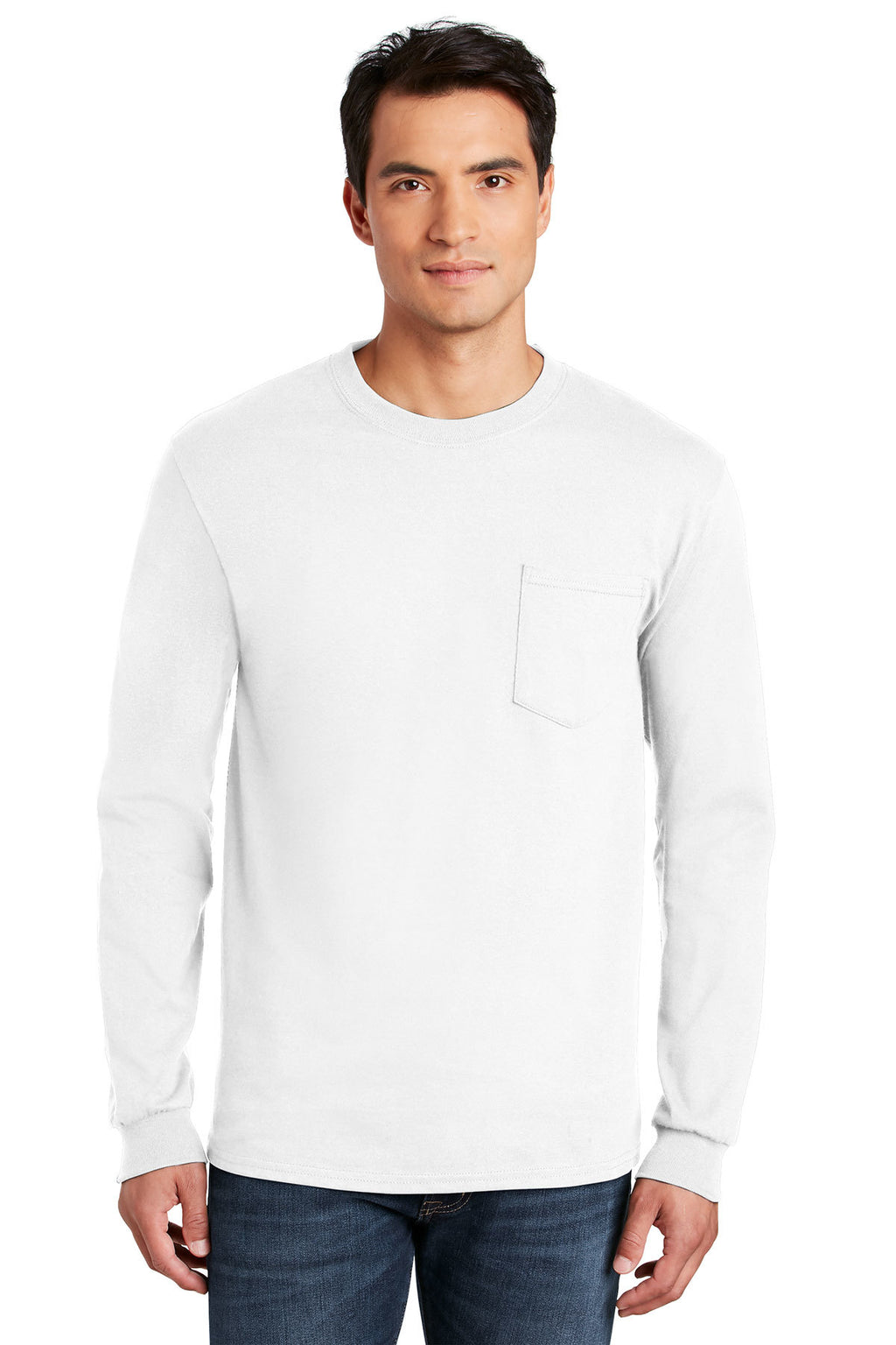 Gildan 100% Cotton Long Sleeve Pocket Tee-1