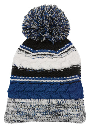 Sport-Tek Multicolor Pom Pom Beanie royal