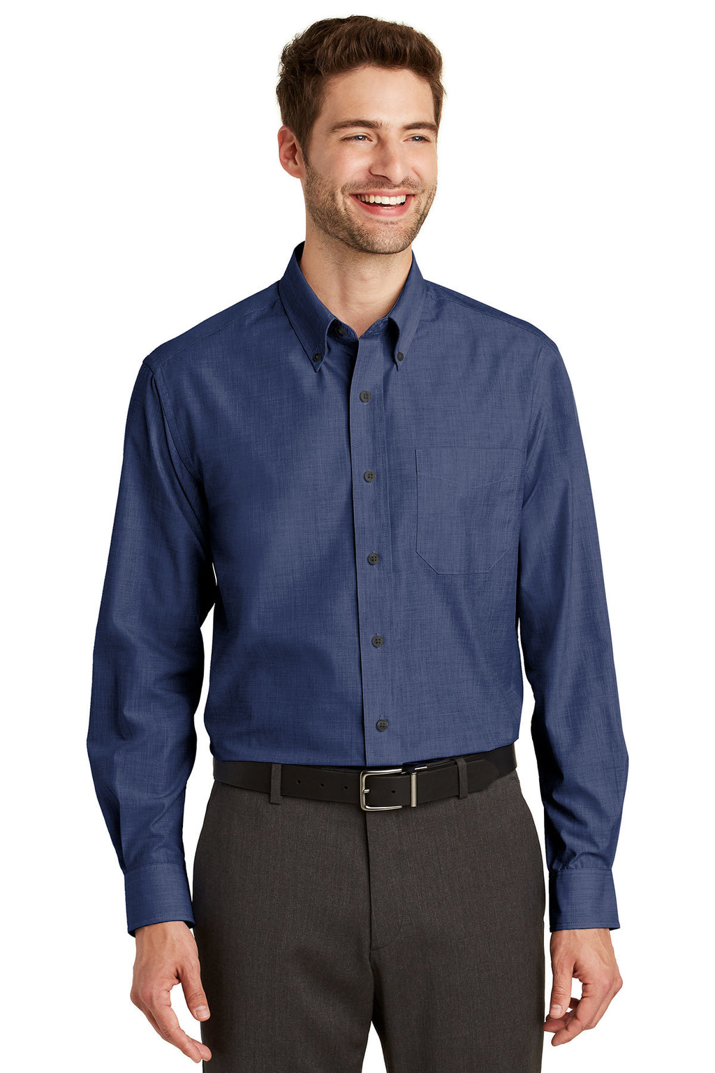 Port Authority Tall Crosshatch Easy Care Shirt-3