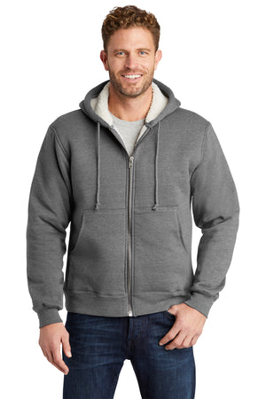 Cornerstone Heavyweight Sherpa-Lined Hooded Fleece Jacket grey