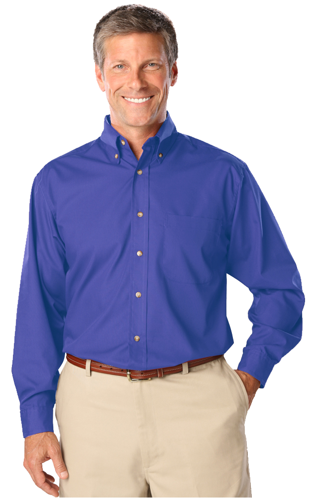 Blue Generation Men's TALL Long Sleeve Easy Care Poplin Shirt-25