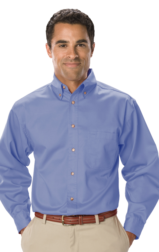 Blue Generation Men's TALL Long Sleeve Teflon Treated Twill Shirt-6