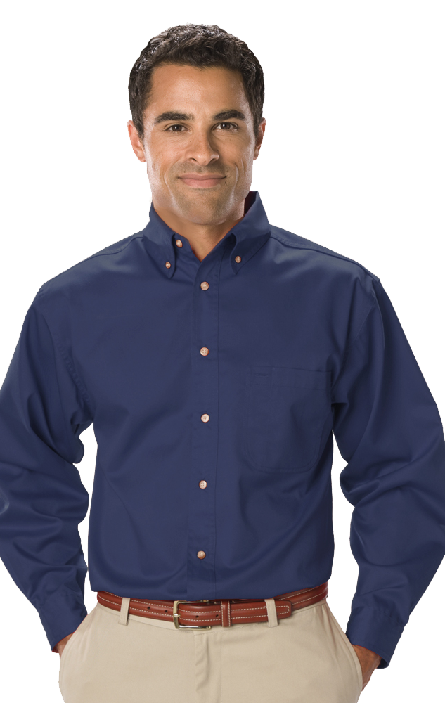 Blue Generation Men's TALL Long Sleeve Teflon Treated Twill Shirt-8