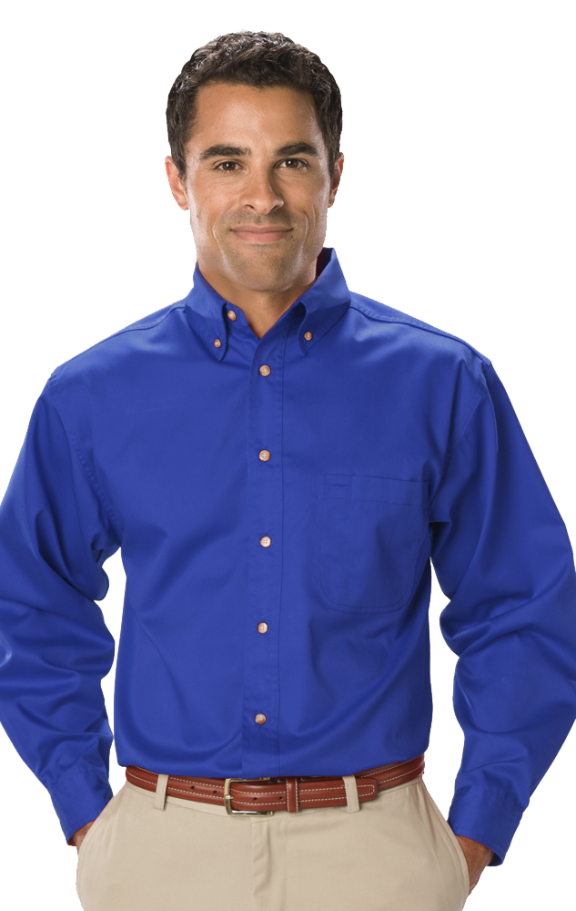 Blue Generation Men's TALL Long Sleeve Teflon Treated Twill Shirt-11