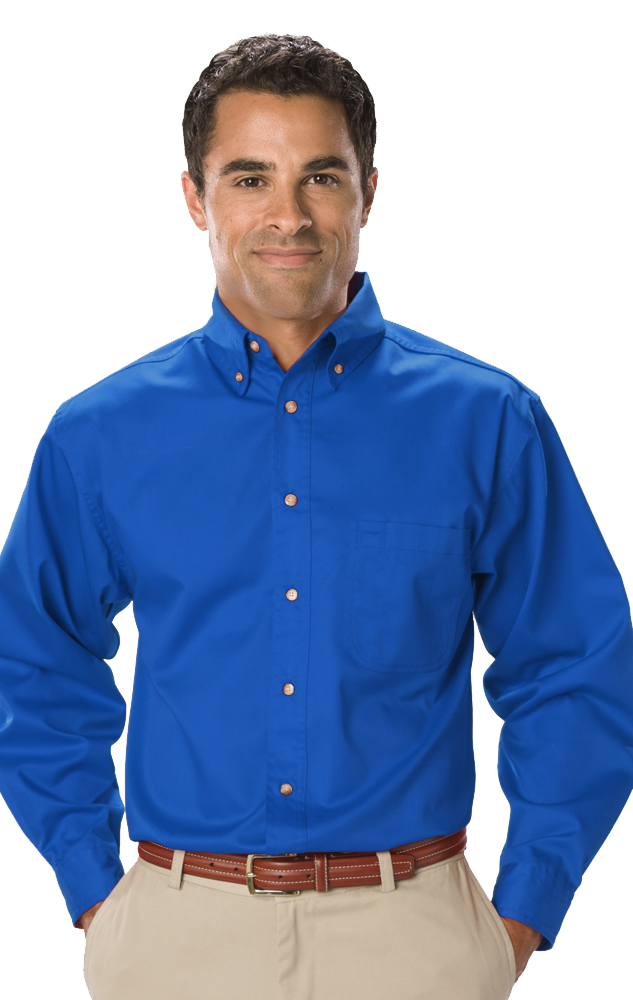 Blue Generation Men's TALL Long Sleeve Teflon Treated Twill Shirt-13