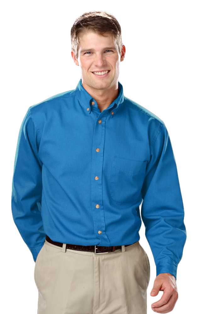 Blue Generation Men's TALL Long Sleeve Cotton Twill Shirt-7