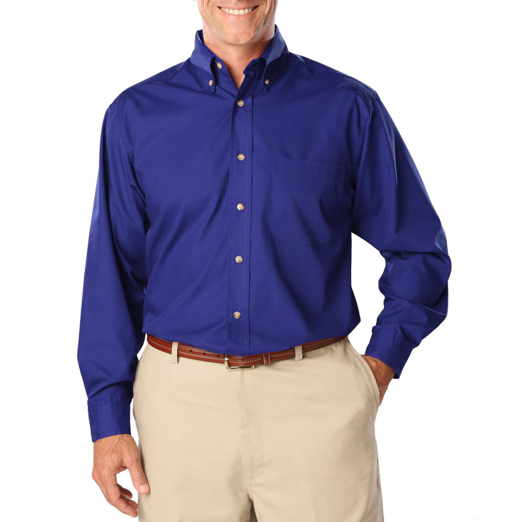 Blue Generation Men's TALL Long Sleeve Easy Care Poplin Shirt-6