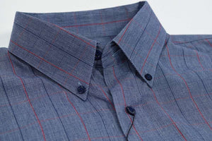 FX Fusion Navy/Red Easy Care Woven Dress Shirt