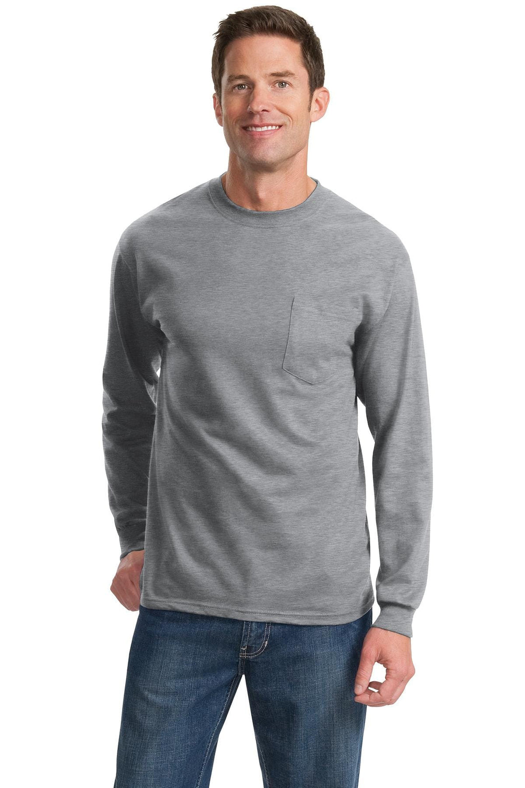 Port & Company Tall Long Sleeve Essential T-Shirt with Pocket-7