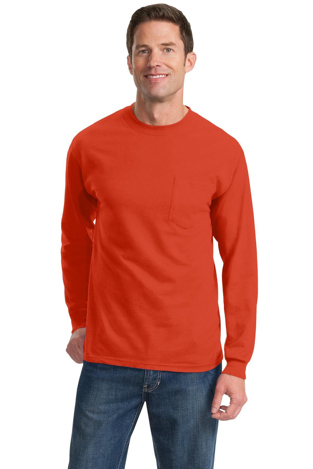 Port & Company Tall Long Sleeve Essential T-Shirt with Pocket-4