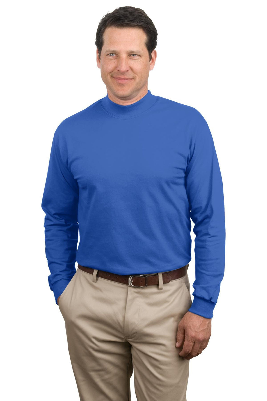 Port & Company Long Sleeve Mock Turtleneck Tee Shirt-4
