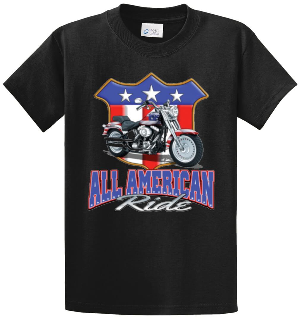 All American Ride - Motorcycle Printed Tee Shirt-1