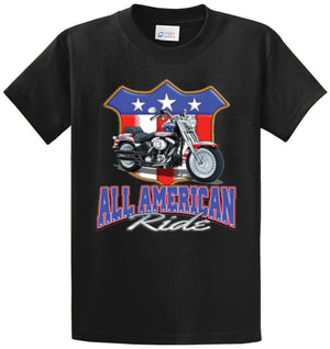 All American Ride - Motorcycle Printed Tee Shirt