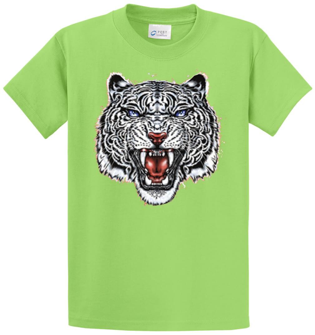 White Tiger Head Printed Tee Shirt-1